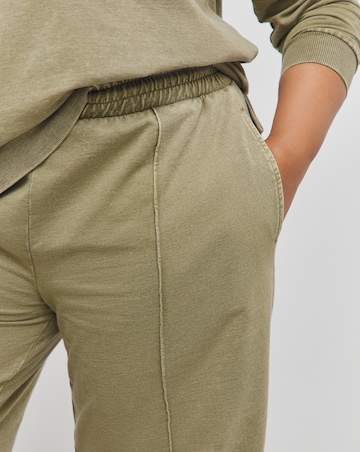 Acid Wash Khaki Seam Detail Joggers