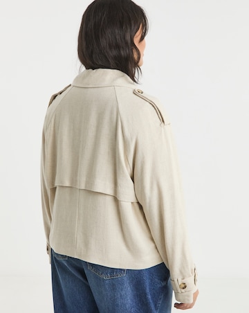 Simply Be Neutral Cropped Linen Trench