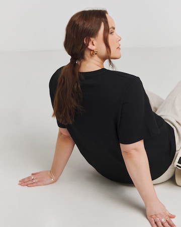 Black Shell Detail T-Shirt