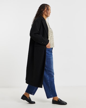 Black Midaxi Faux Wool Coat