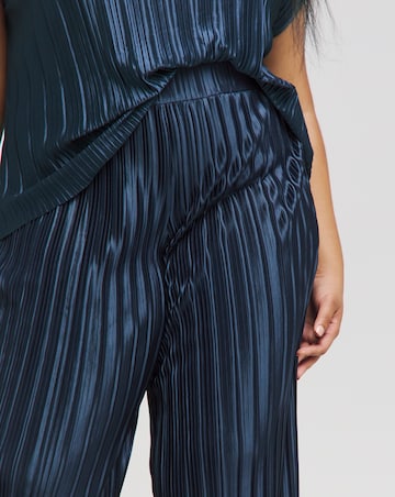 Joanna Hope Metallic Plisse Wide Leg Trousers