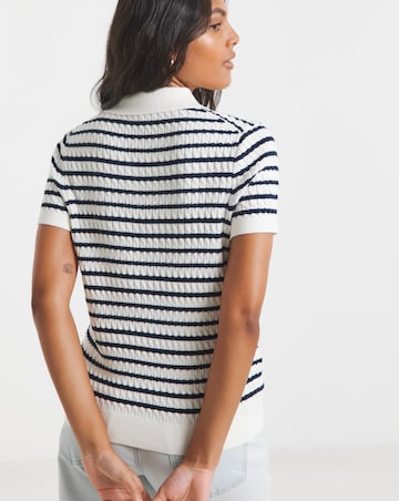 Tommy Hilfiger Cable Fine Knit Polo Sweatshirt