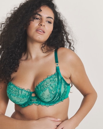 Ann Summers Divine Temptation Fuller Bust Non Pad Balcony Wired Bra Mid Green