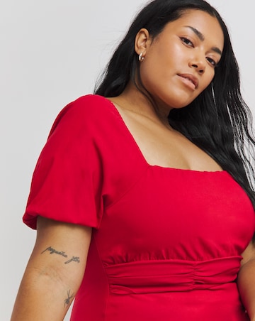 Red Ruched Super Stretch Dress