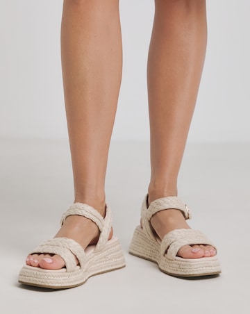 Simply Be Carnelian Two Part Espadrille Flatform Sandals - Wide Fit (E)