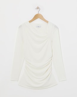 Joanna Hope Aysmmetrical Top With Brooch