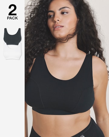 Slimma (2 Pack) Comfort Tops White/Black