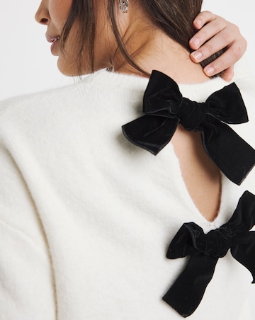 Ivory Bow Back Longline Jumper
