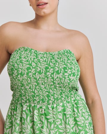 Joe Browns Green Leaf Print Short Beach Dress