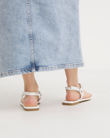 Simply Be Mila Studded Toe Post Gladiator Sandals - Wide Fit (E)