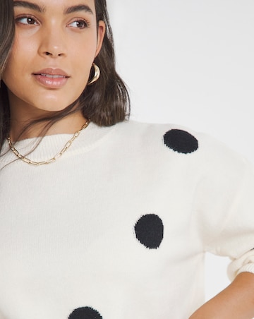 Cream And Black Spot Jumper