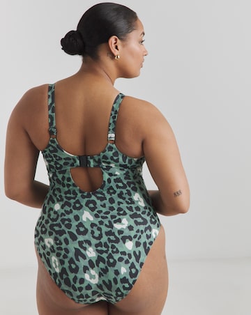 Elomi Jungle Bay Non Wired Plunge Swimsuit Olive