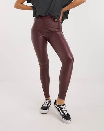 Plum Coated Skinny Jeggings