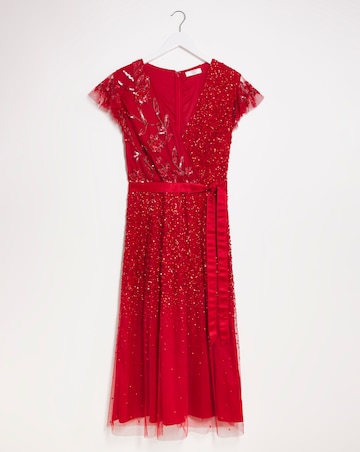 Joanna Hope Beaded Midi Dress