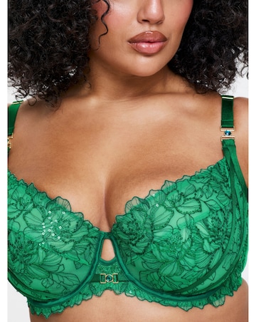 Ann Summers Divine Temptation Fuller Bust Non Pad Balcony Wired Bra Mid Green