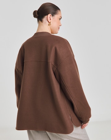 Chocolate Soft Zip Through Bomber Jacket