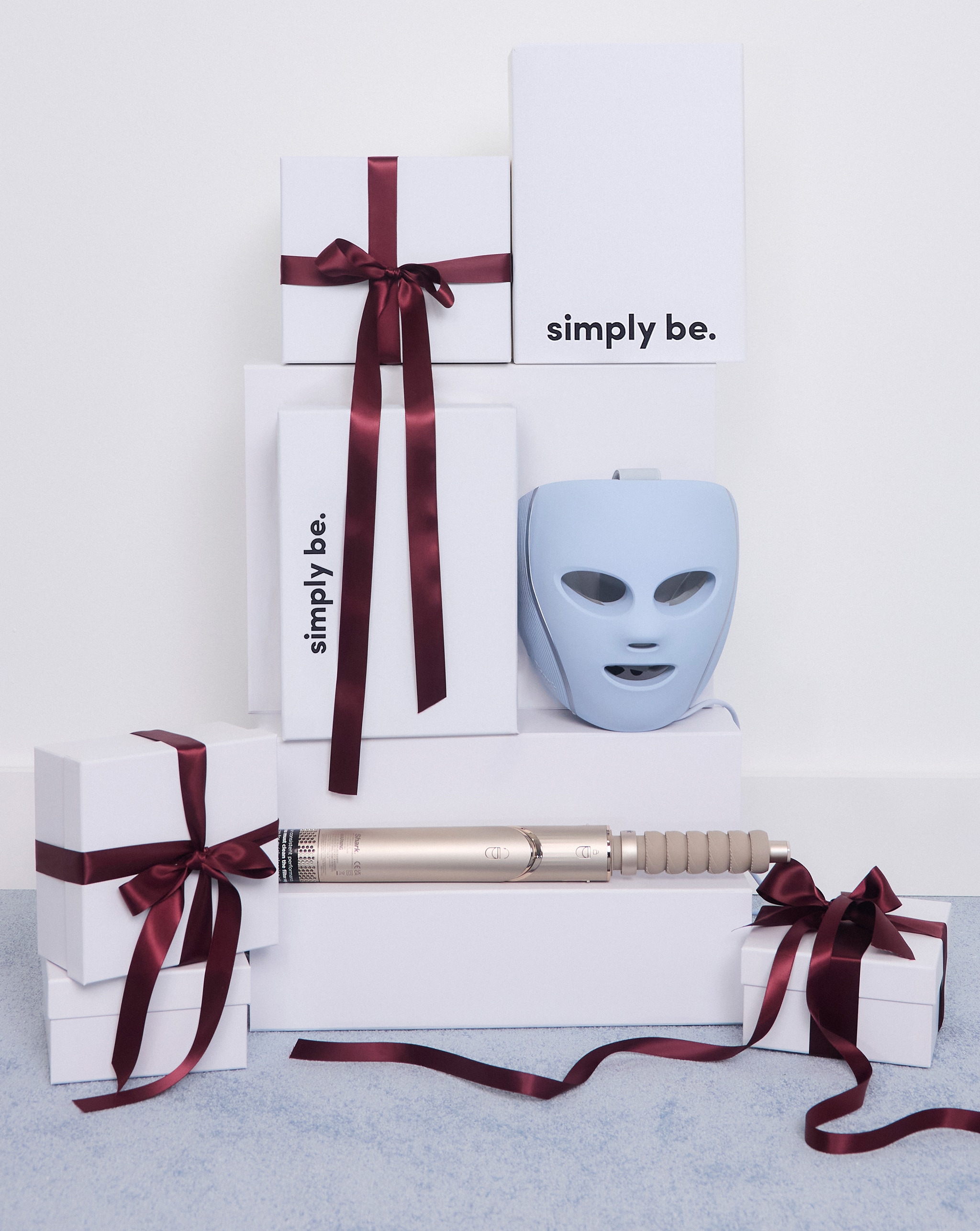 Luxe products displayed on stand