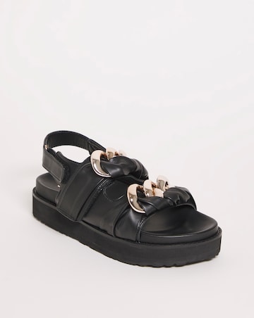 Idella Chunky Chain Footbed Sandals Wide Fit