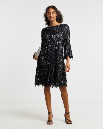 Joanna Hope Sequin Tassle Shift Dress