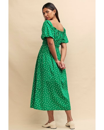 Nobody's Child Green Polka Dot Midi Dress