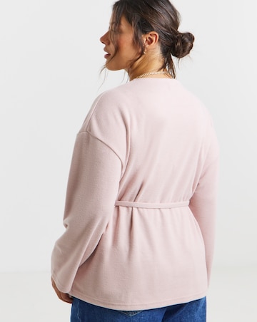 Blush Ribbed Wrap Top