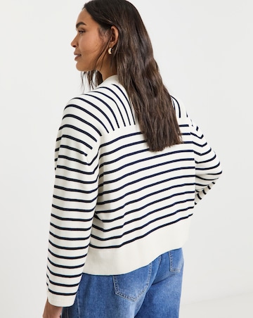 Tommy Hilfiger Mini Stripe V-Neck Long Sleeve Sweater