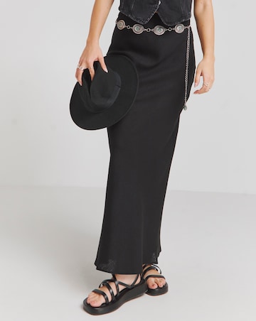 Simply Be Black Linen Maxi Skirt