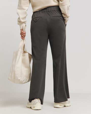 Charcoal Ponte Wide Leg Trousers