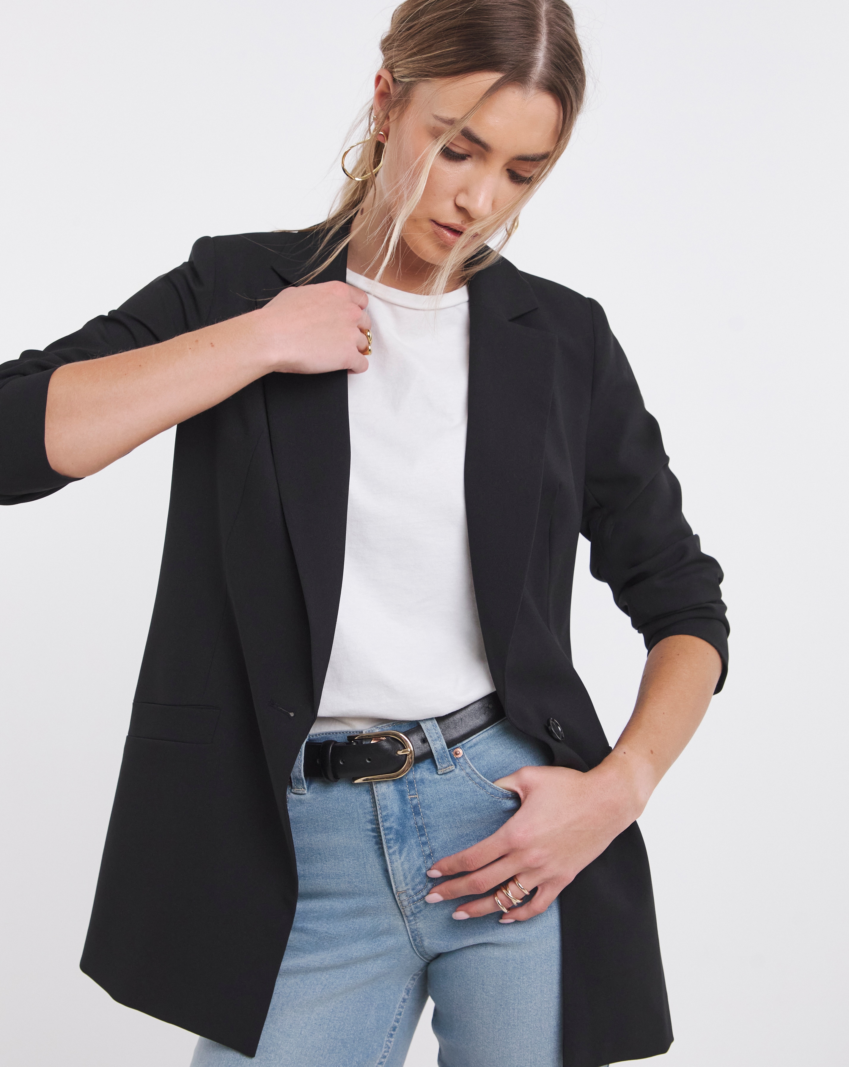 Black Single Breasted Blazer