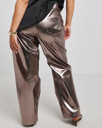 Joanna Hope Bronze Metallic PU Trousers