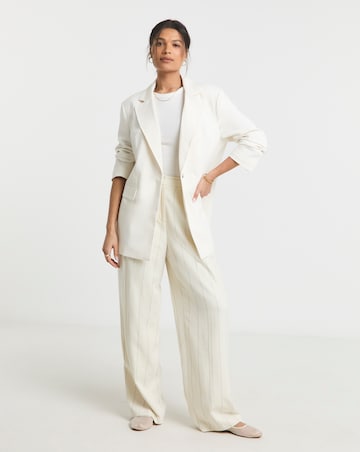 White Oversized Single Breasted Blazer