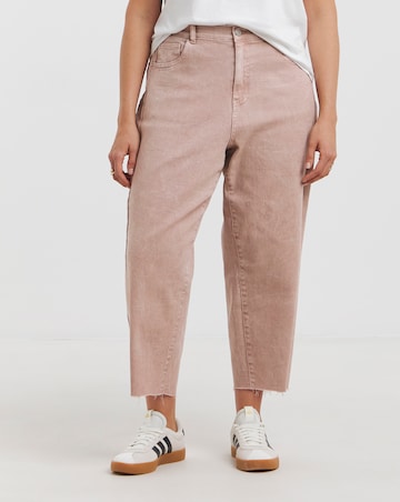 Salt Pink Denim Cropped Barrel Jeans