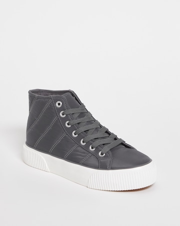 Ayla Quilted Hi Top Trainers - Wide Fit (E)