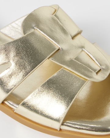 Carla Woven Flat Mule Sandals - Wide Fit (E)