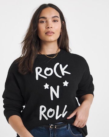 Simply Snug Rock n Roll Slogan Jumper