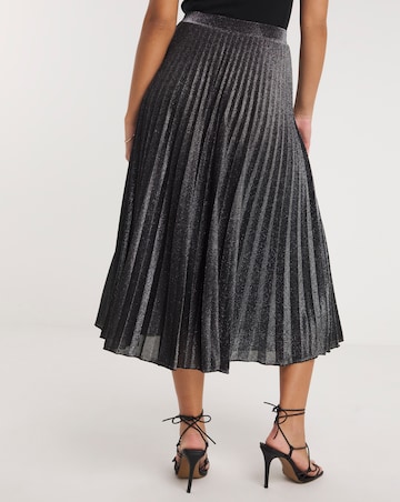 Joanna Hope Pleated Silver Glitter Skirt