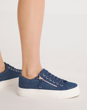 Kate Lace Up Zip Detail Chunky Trainers Wide E Fit