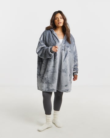 Pretty Secrets Zip Through Oversized Hooded Lounge Dress