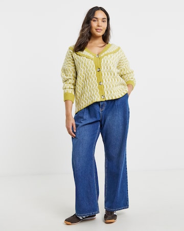 Native Youth Wave Knitted Frill Cardigan