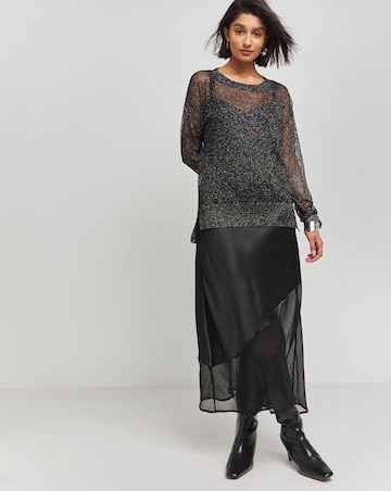 Gunmetal Hole Knit Jumper