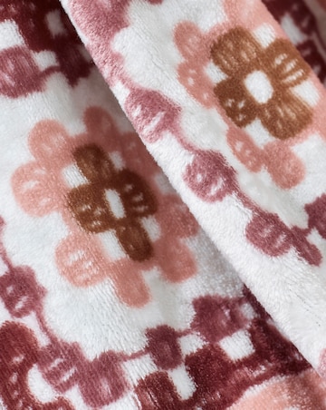 Catherine Lansfield Crochet Print Fleece Throw