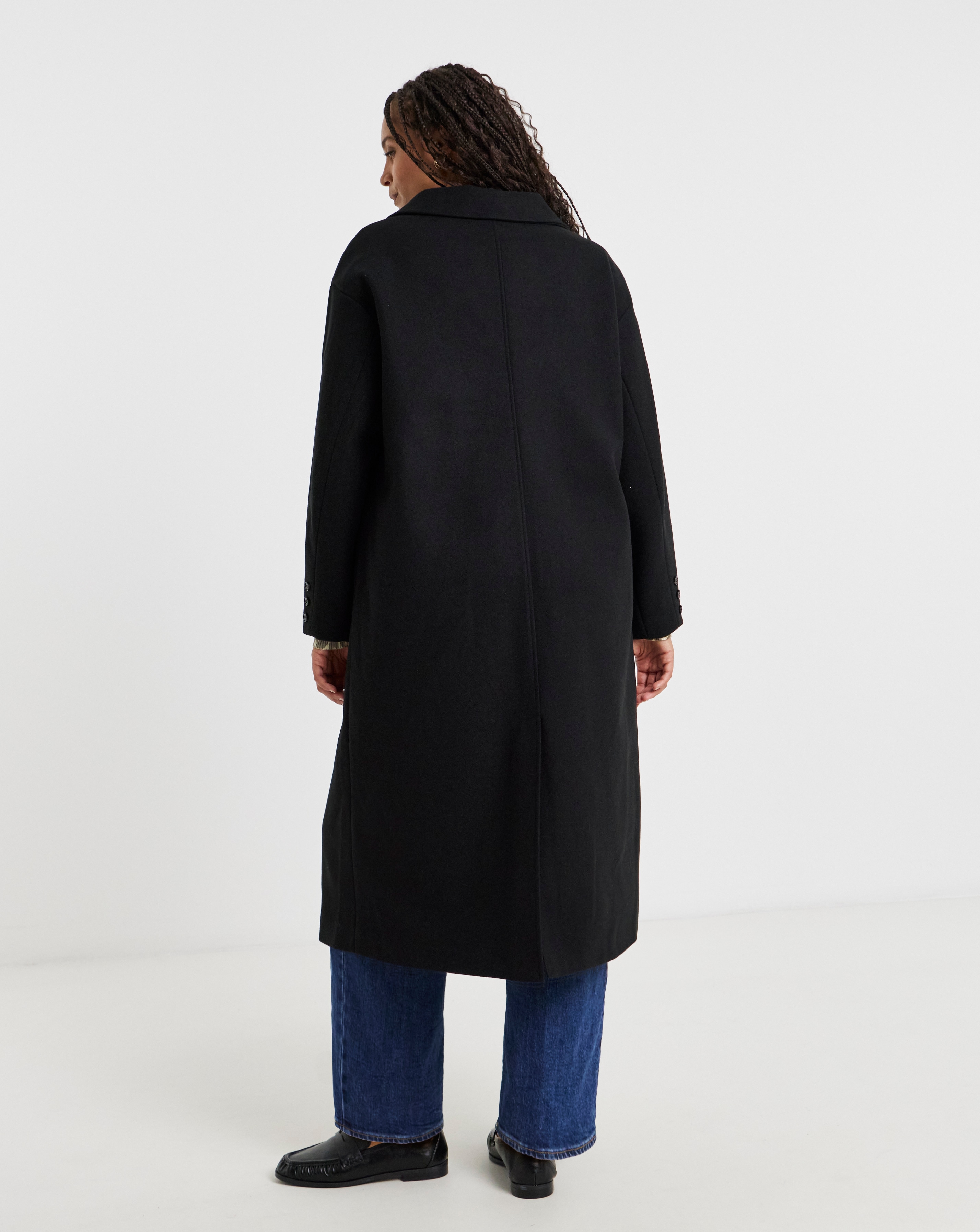 Black Midaxi Faux Wool Coat | Simply Be