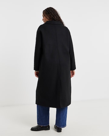 Black Midaxi Faux Wool Coat