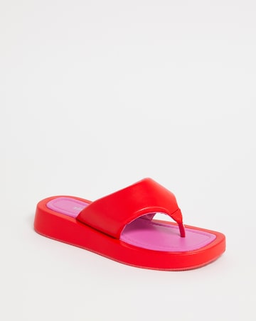 Simply Be Shalia Volume Toe Post Flat Sandals Wide Fit