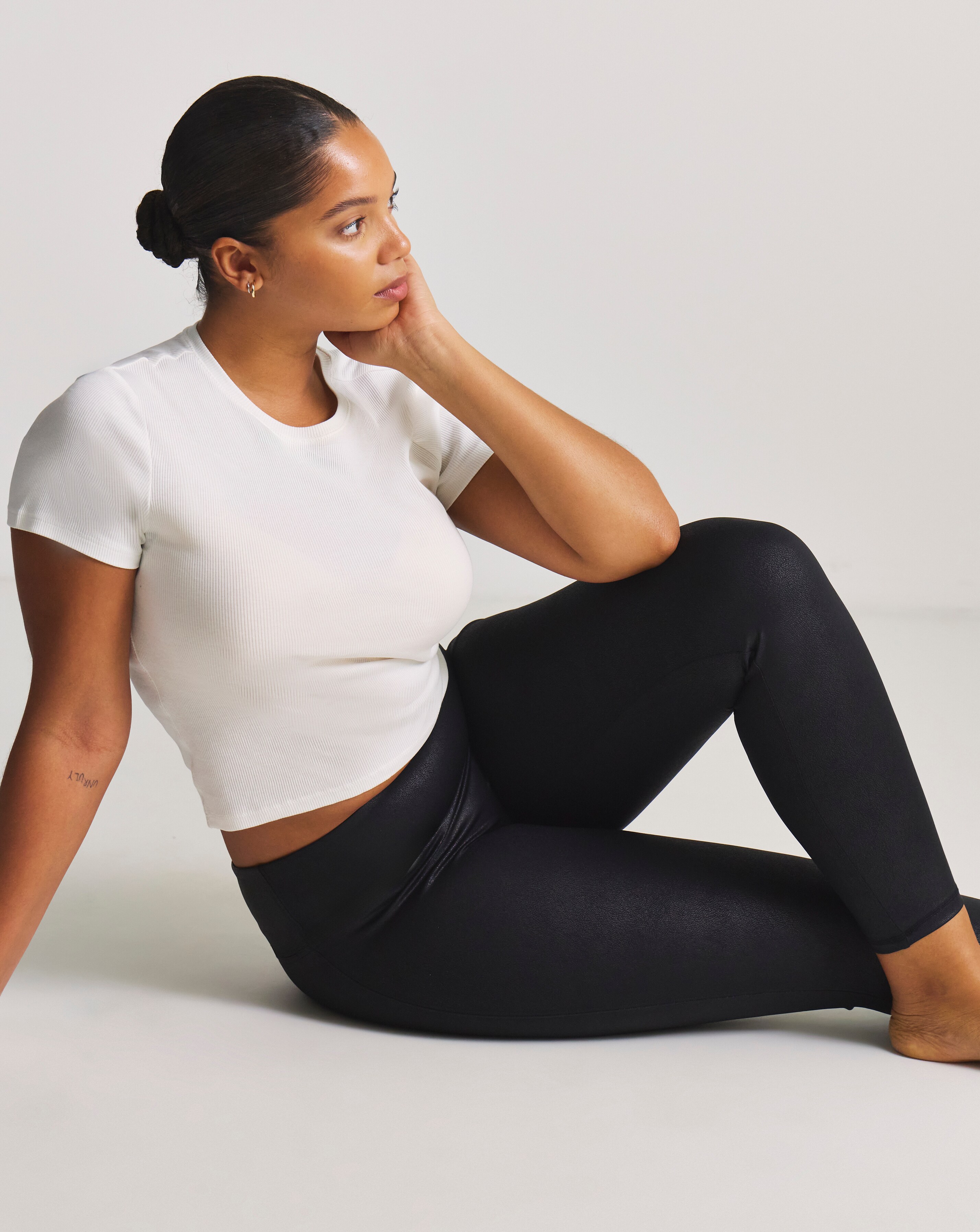 MAGIC Bodyfashion Leather Look Leggings Black | Simply Be