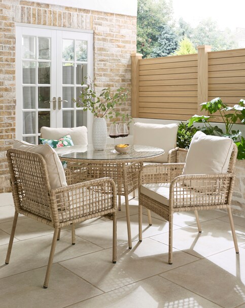 Vienna Open Weave 4 Seater Dining Set