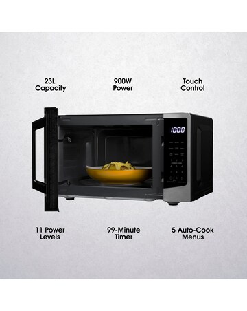 Abode 23 Litre Black Touch Control Digital Microwave