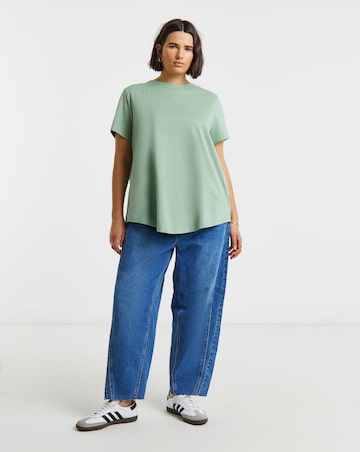 Sage & Oatmeal 2 Pack Curved Hem Longline T-Shirts