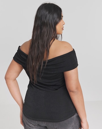 Simply Be Black Slinky Bardot Top