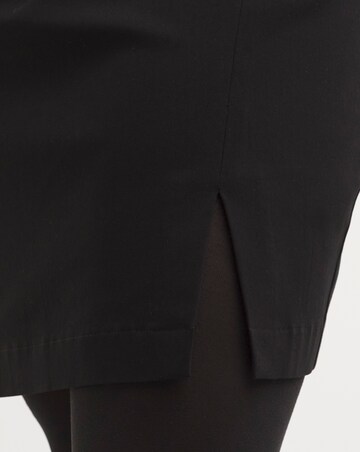 Black Super Stretch Bengaline Split Mini Skirt